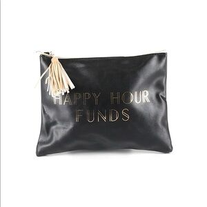 Black/ Gold Graphic Print Clutch